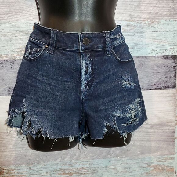 Trashed Upcycled Ripped Shredded Denim Shorts Sz 4 Ann Taylor Summer Fun Fashion - Picture 1 of 9